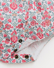 Barboteuse &agrave; bretelles Domitille En tissu Liberty  Natalys