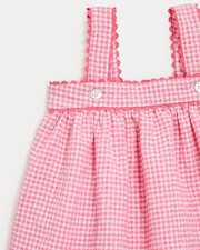 Robe &agrave; bretelles en seersucker Romane Imprim&eacute; vichy grenadine  Natalys