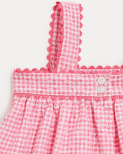 Robe &agrave; bretelles en seersucker Romane Imprim&eacute; vichy grenadine  Natalys