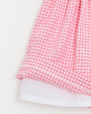 Robe &agrave; bretelles en seersucker Romane Imprim&eacute; vichy grenadine  Natalys