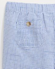 Pantalon en toile de coton Achille Imprimé carreaux bleu Natalys