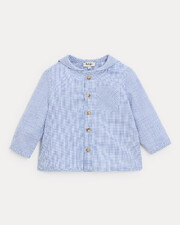Chemise à manches longues Augustin Imprimé carreaux bleu Natalys