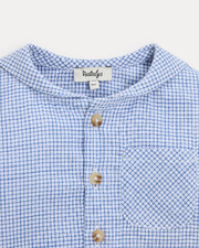 Chemise à manches longues Augustin Imprimé carreaux bleu Natalys