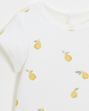 Tee shirt manches courtes en &eacute;ponge Lubi... Imprim&eacute; poires  Natalys