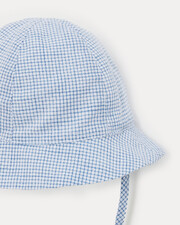 Chapeau en toile de coton Mahault Imprimé carreaux bleu Natalys
