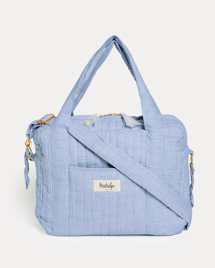 Sac à langer Auguste Imprimé carreaux bleu Natalys