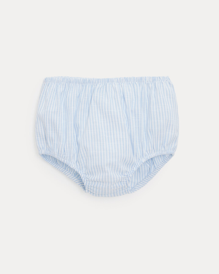Robe &agrave; col brod&eacute; Capucine Imprim&eacute; rayures ciel  Natalys