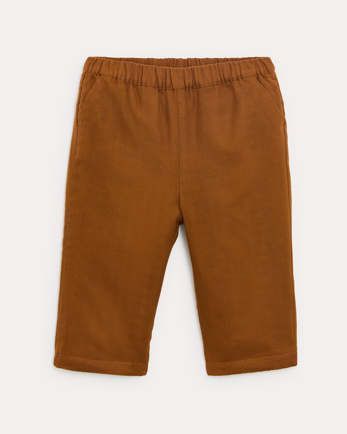 Pantalon en gaze de coton Achille Coloris noisette  Natalys