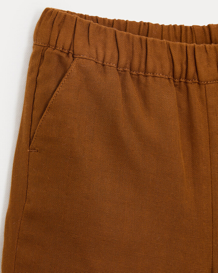 Pantalon en gaze de coton Achille Coloris noisette  Natalys