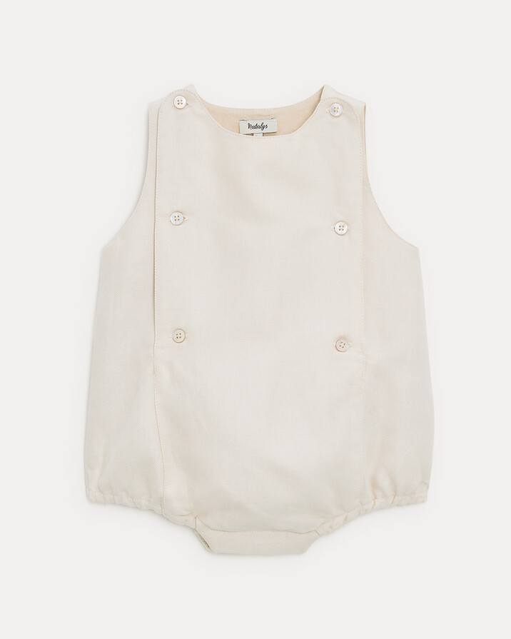 Barboteuse en twill Honor&eacute; Coloris beige  Natalys