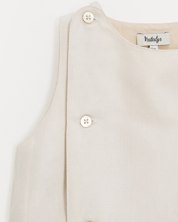 Barboteuse en twill Honor&eacute; Coloris beige  Natalys