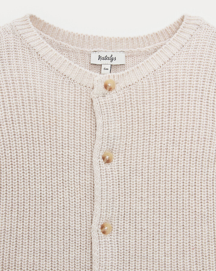 Gilet en tricot fantaisie James Coloris beige Natalys