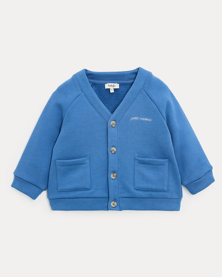 Gilet en molleton Georges Coloris bleu nattier  Natalys