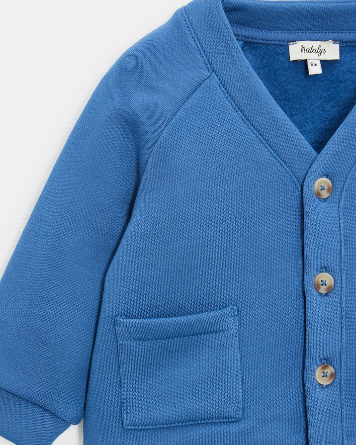 Gilet en molleton Georges Coloris bleu nattier  Natalys