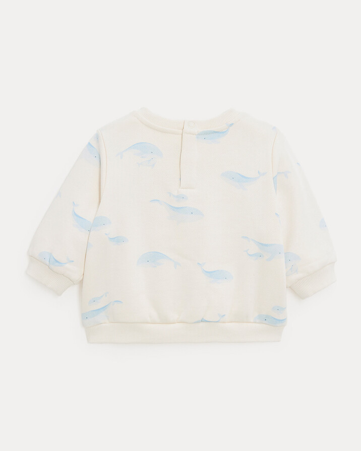 Pull en molleton Jo Imprim&eacute; baleines  Natalys