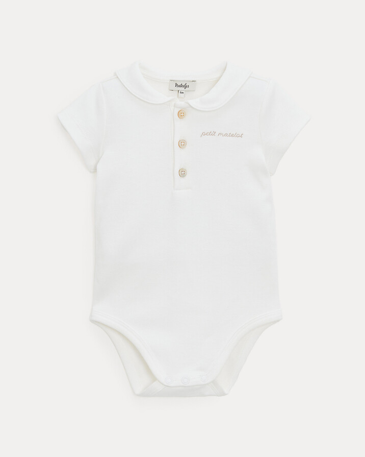 Body col marin brod&eacute; petit matelot Mar... Coloris &eacute;cru  Natalys