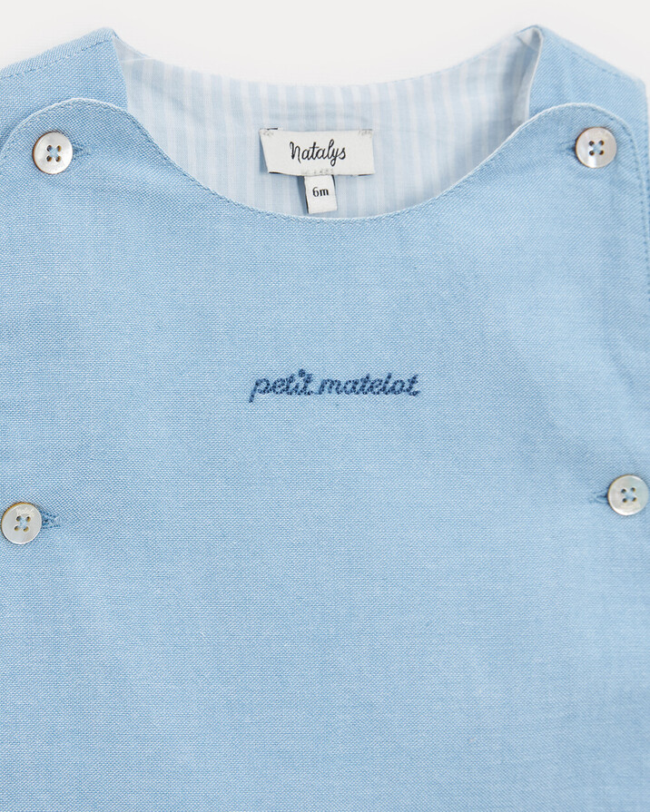 Combinaison longue en chambray Marceau Coloris bleu clair  Natalys