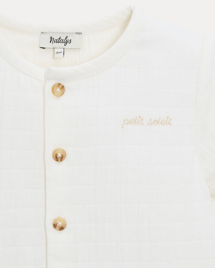 Chemise &agrave; manches courtes Th&eacute;odore Coloris &eacute;cru  Natalys