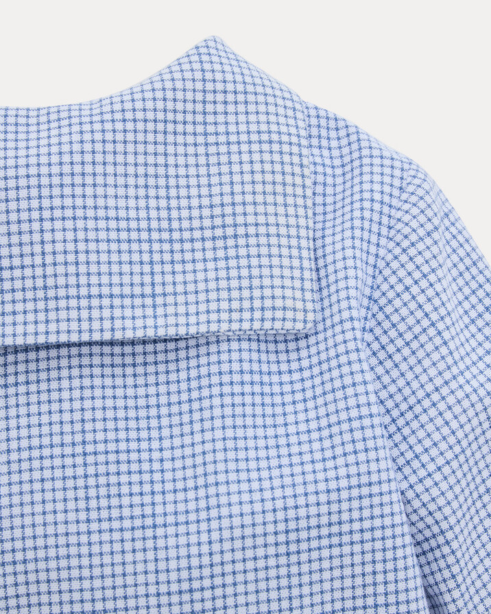 Chemise à manches longues Augustin Imprimé carreaux bleu Natalys
