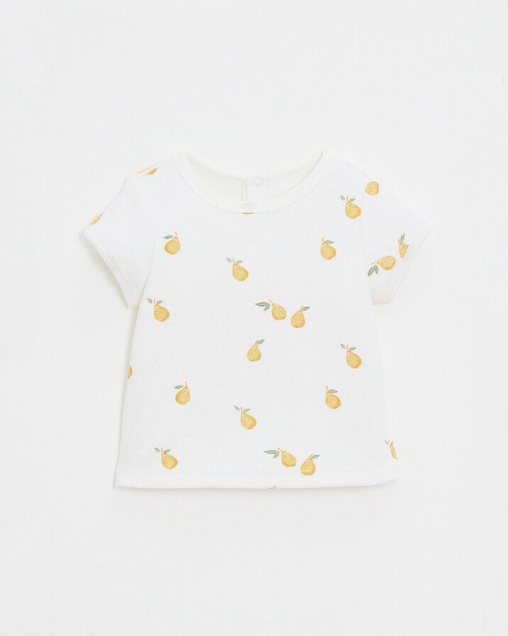 Tee shirt manches courtes en &eacute;ponge Lubi... Imprim&eacute; poires  Natalys