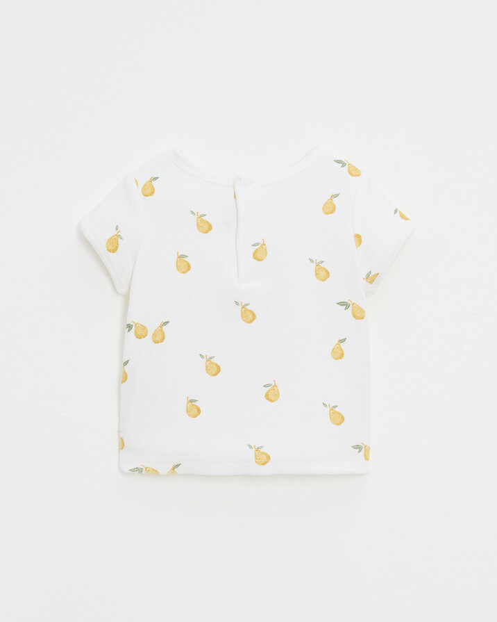 Tee shirt manches courtes en &eacute;ponge Lubi... Imprim&eacute; poires  Natalys