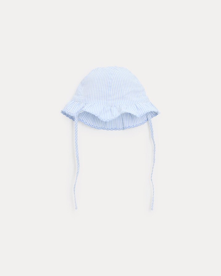 Chapeau en coton Lison Imprim&eacute; rayures ciel  Natalys
