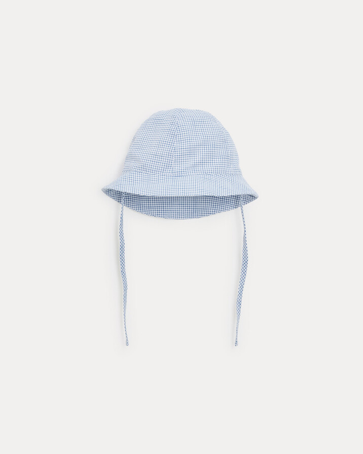 Chapeau en toile de coton Mahault Imprimé carreaux bleu Natalys