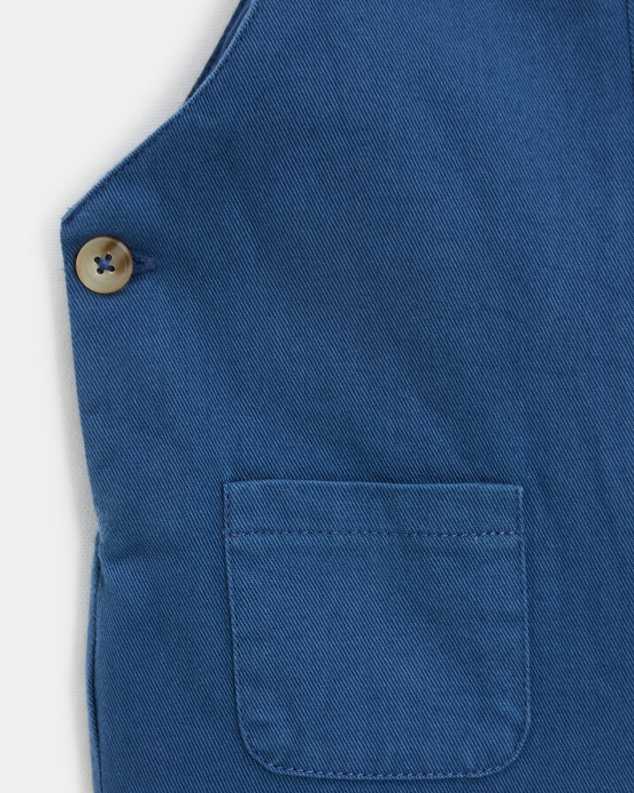 Salopette longue en twill Valentin Coloris bleu nattier Natalys