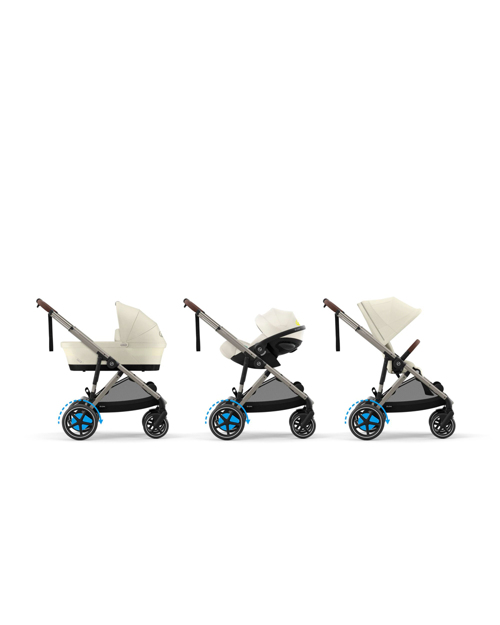 Poussette e-Gazelle S Coloris seashell beige Cybex