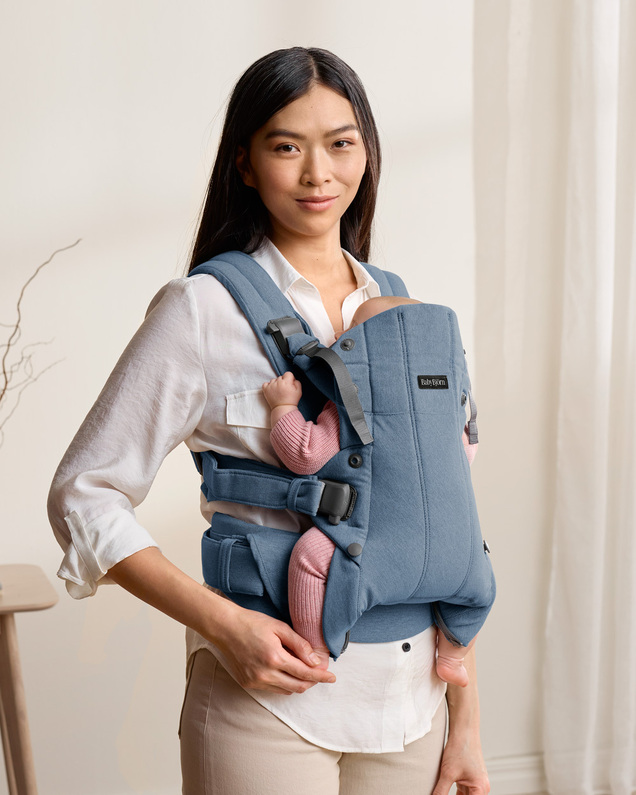 Porte-bébé Harmony tissé chiné Coloris bleu Babybjörn